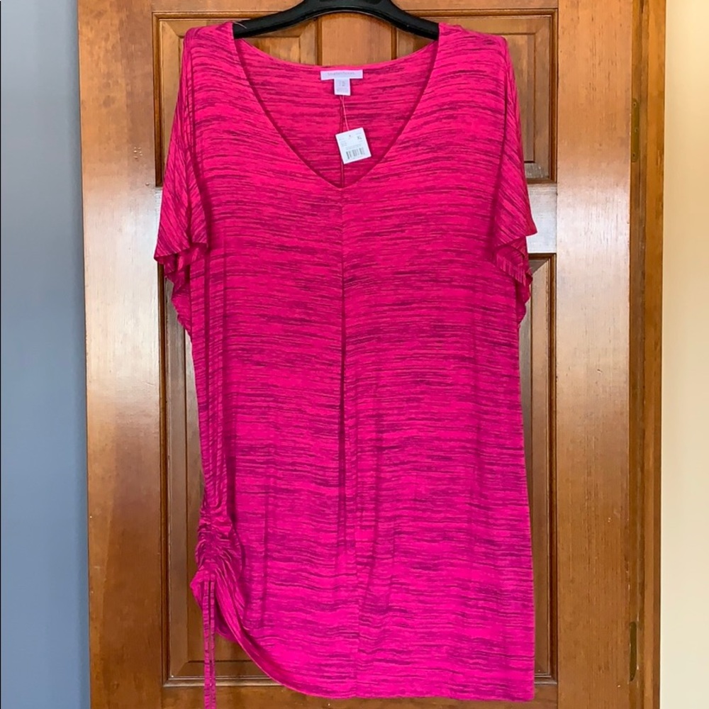 Pink pregnancy shirt.